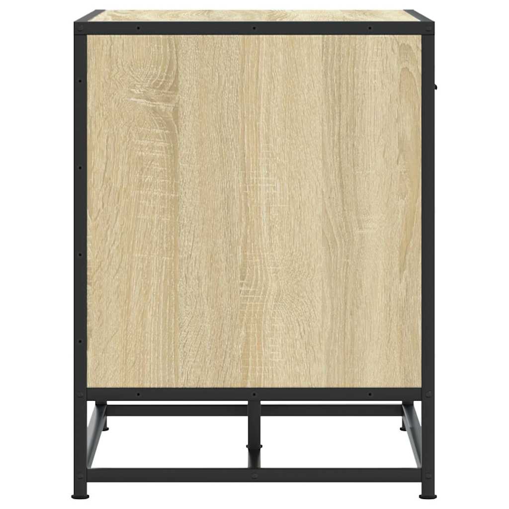 Schoenenbank 60x40x53,5 cm bewerkt hout en metaal sonoma eiken is nu te koop bij PeponiXL, paradijselijk wonen!