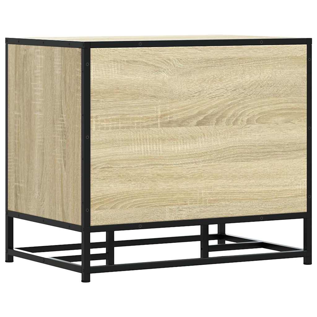 Schoenenbank 60x40x53,5 cm bewerkt hout en metaal sonoma eiken is nu te koop bij PeponiXL, paradijselijk wonen!