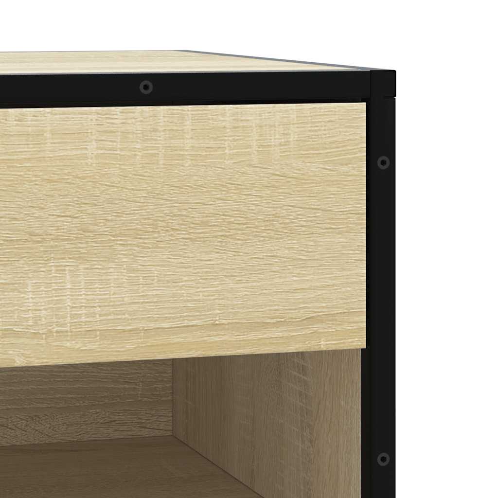 Schoenenbank 60x40x53,5 cm bewerkt hout en metaal sonoma eiken is nu te koop bij PeponiXL, paradijselijk wonen!
