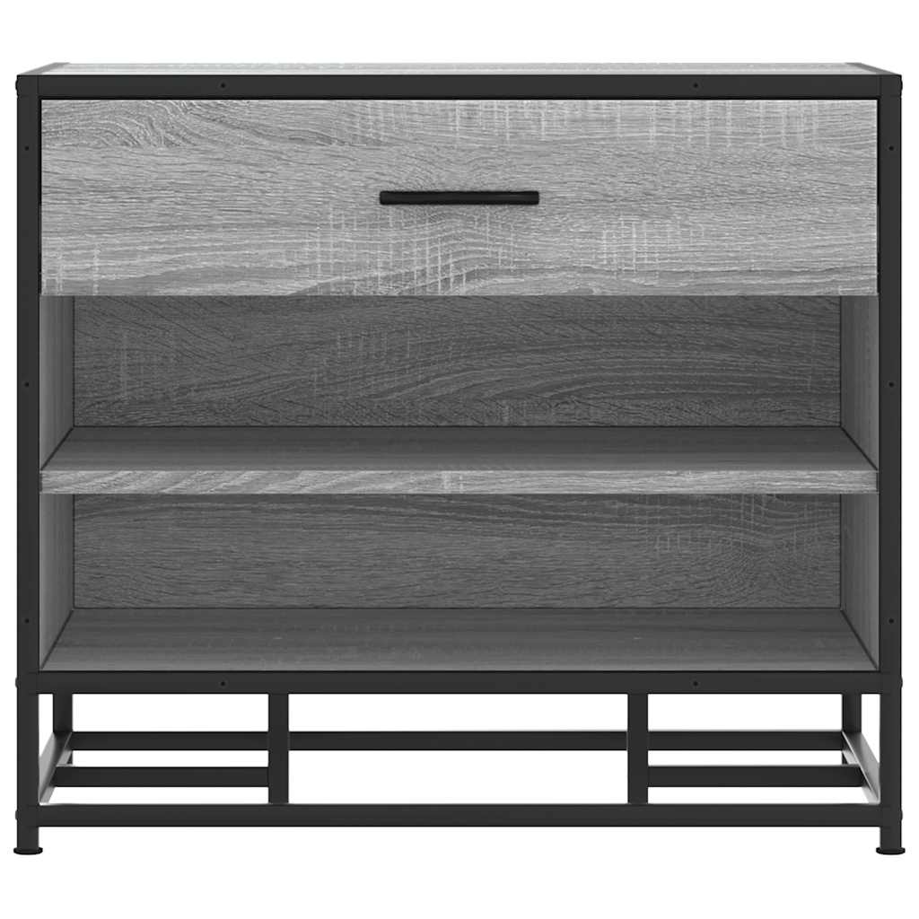 Schoenenbank 60x40x53,5 cm bewerkt hout en metaal grijs sonoma is nu te koop bij PeponiXL, paradijselijk wonen!