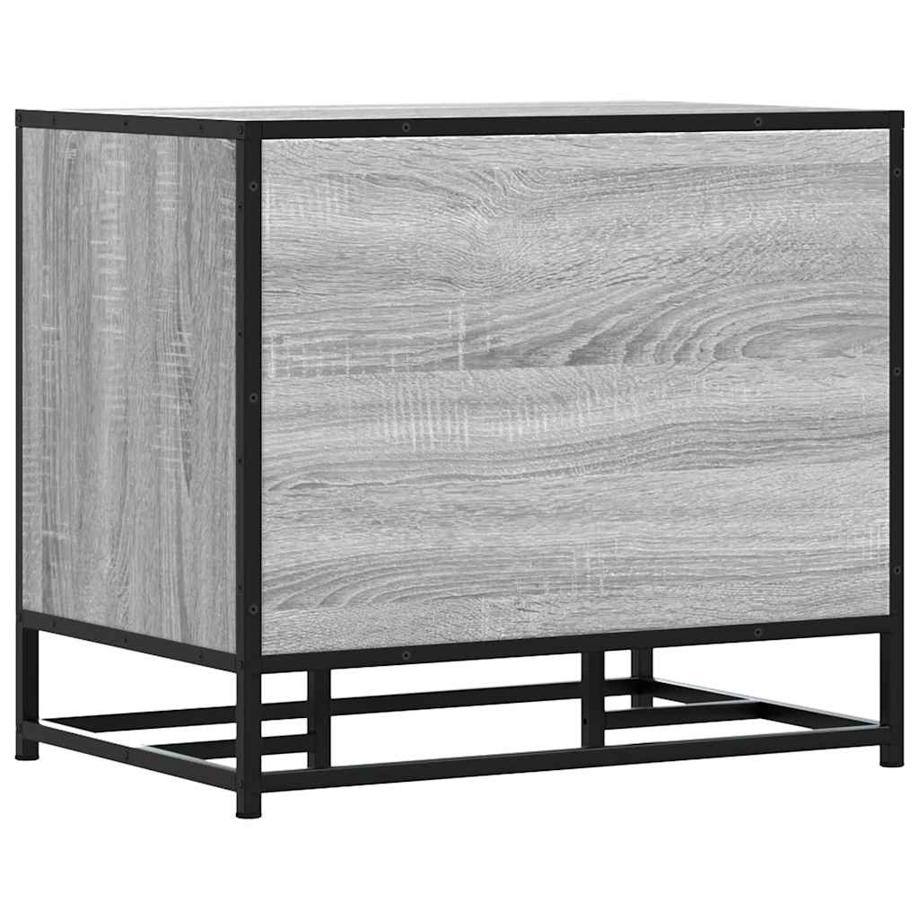 Schoenenbank 60x40x53,5 cm bewerkt hout en metaal grijs sonoma is nu te koop bij PeponiXL, paradijselijk wonen!