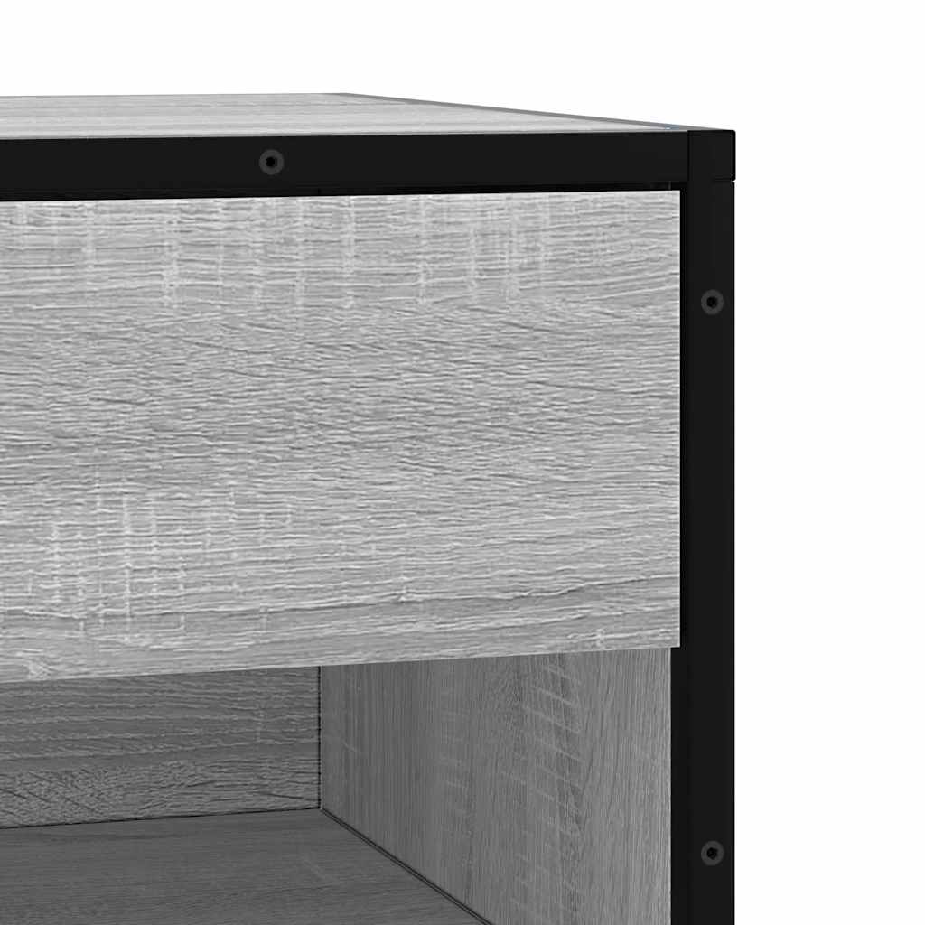 Schoenenbank 60x40x53,5 cm bewerkt hout en metaal grijs sonoma is nu te koop bij PeponiXL, paradijselijk wonen!