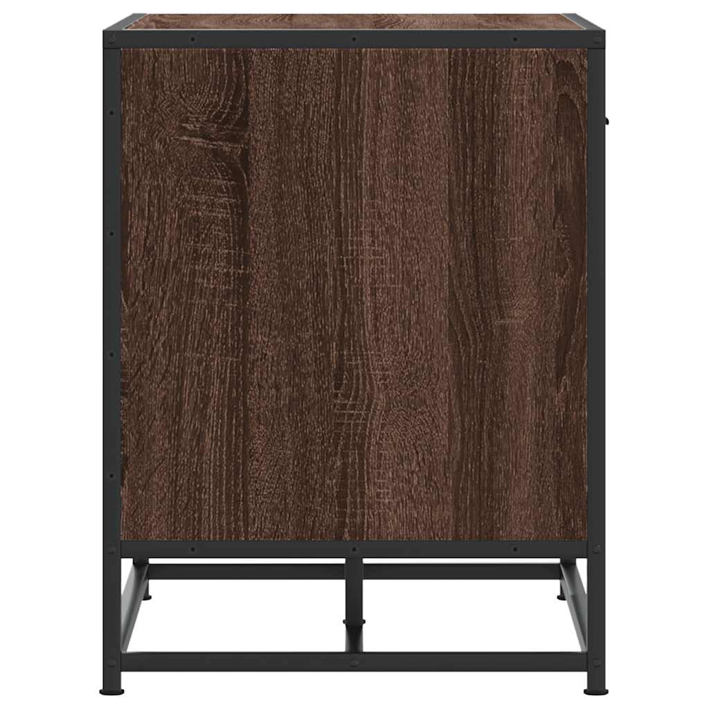 Schoenenbank 60x40x53,5 cm bewerkt hout en metaal bruin eiken is nu te koop bij PeponiXL, paradijselijk wonen!