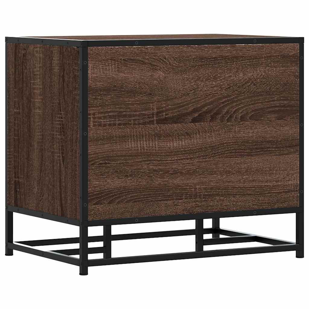 Schoenenbank 60x40x53,5 cm bewerkt hout en metaal bruin eiken is nu te koop bij PeponiXL, paradijselijk wonen!