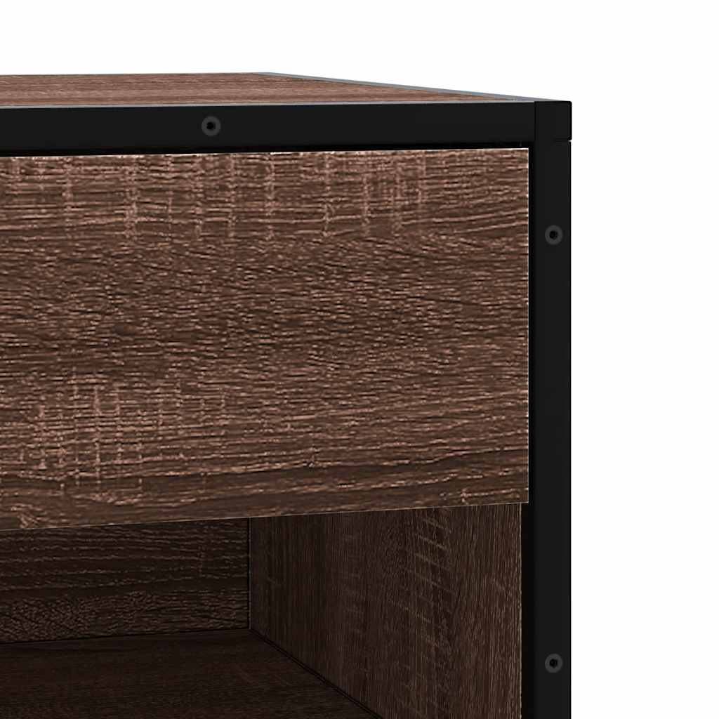 Schoenenbank 60x40x53,5 cm bewerkt hout en metaal bruin eiken is nu te koop bij PeponiXL, paradijselijk wonen!