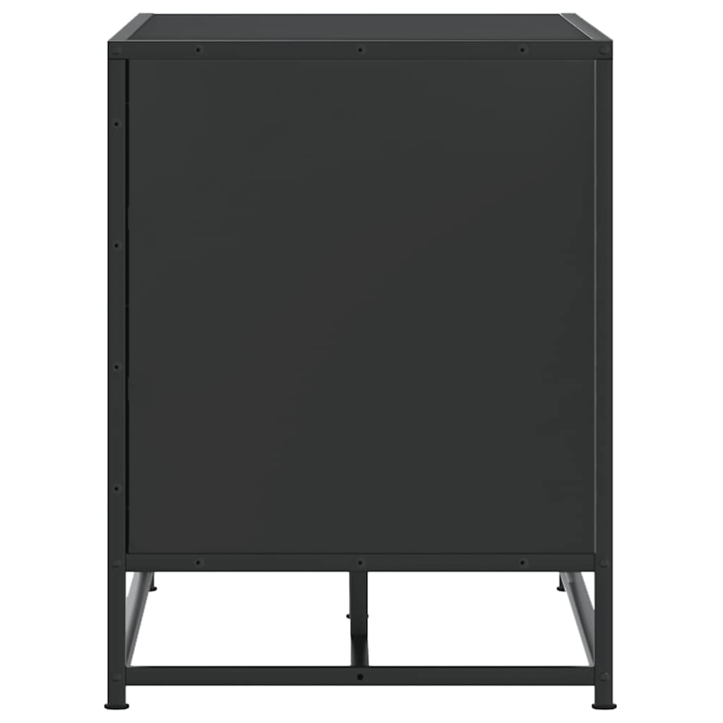 Schoenenbank 80x40x53,5 cm bewerkt hout en metaal zwart is nu te koop bij PeponiXL, paradijselijk wonen!