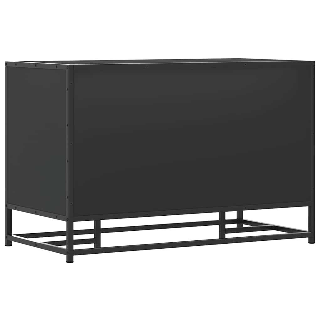 Schoenenbank 80x40x53,5 cm bewerkt hout en metaal zwart is nu te koop bij PeponiXL, paradijselijk wonen!