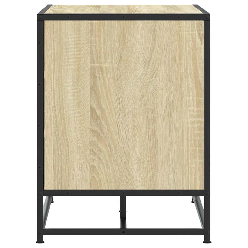 Schoenenbank 80x40x53,5 cm bewerkt hout en metaal sonoma eiken is nu te koop bij PeponiXL, paradijselijk wonen!
