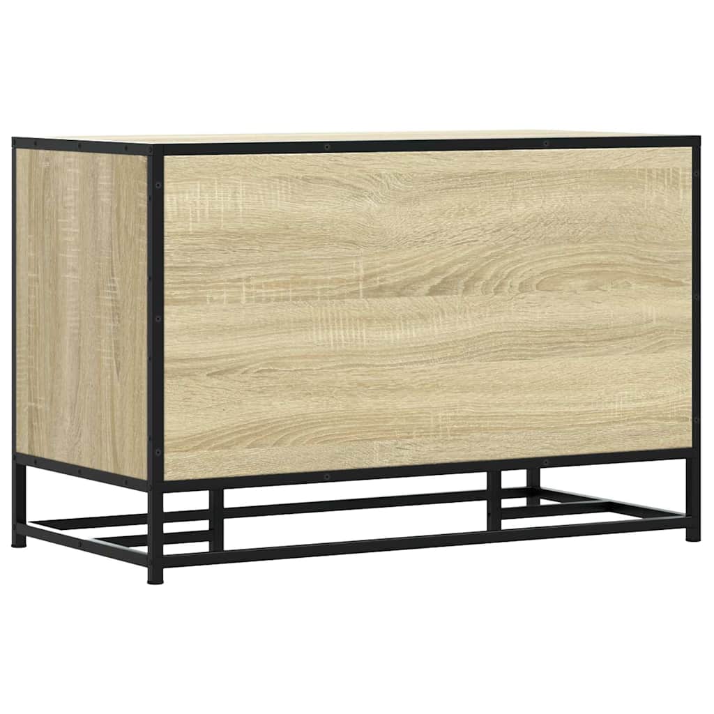 Schoenenbank 80x40x53,5 cm bewerkt hout en metaal sonoma eiken is nu te koop bij PeponiXL, paradijselijk wonen!