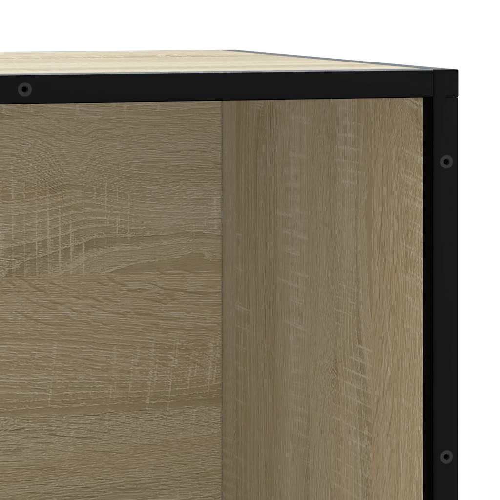 Schoenenbank 80x40x53,5 cm bewerkt hout en metaal sonoma eiken is nu te koop bij PeponiXL, paradijselijk wonen!