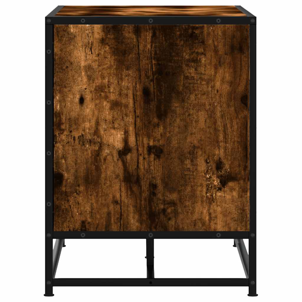 Schoenenbank 80x40x53,5 cm bewerkt hout en metaal gerookt eiken is nu te koop bij PeponiXL, paradijselijk wonen!
