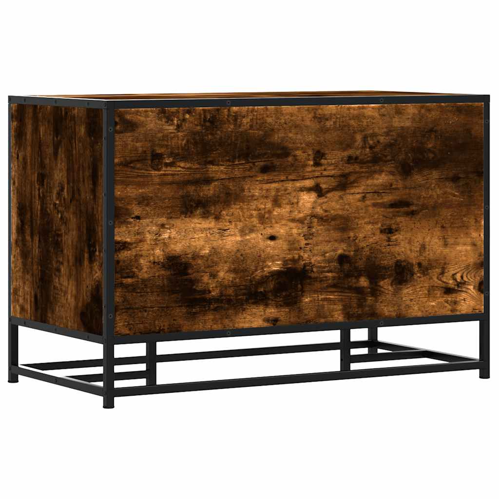 Schoenenbank 80x40x53,5 cm bewerkt hout en metaal gerookt eiken is nu te koop bij PeponiXL, paradijselijk wonen!