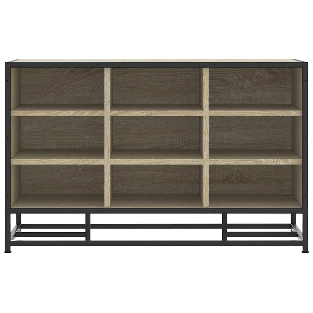 Schoenenbank 84x40x53,5 cm bewerkt hout en metaal sonoma eiken is nu te koop bij PeponiXL, paradijselijk wonen!