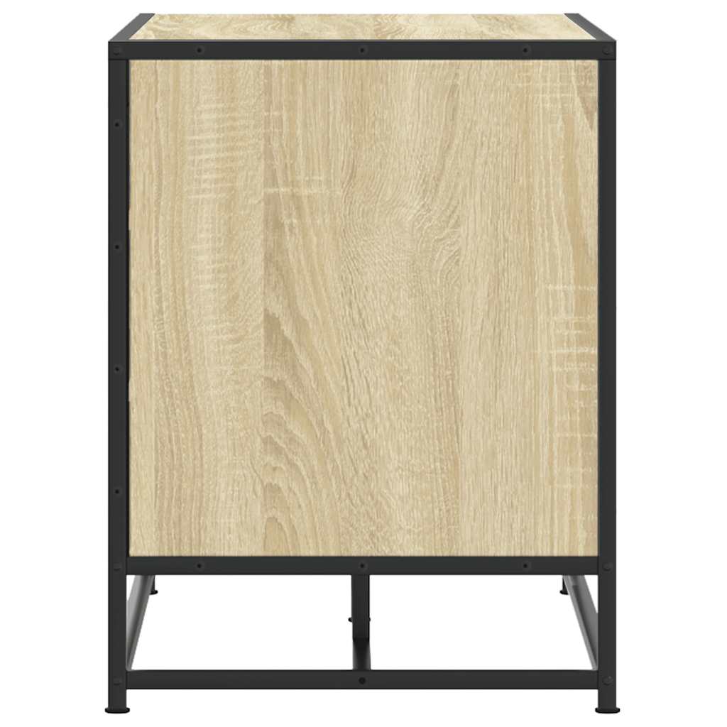 Schoenenbank 84x40x53,5 cm bewerkt hout en metaal sonoma eiken is nu te koop bij PeponiXL, paradijselijk wonen!