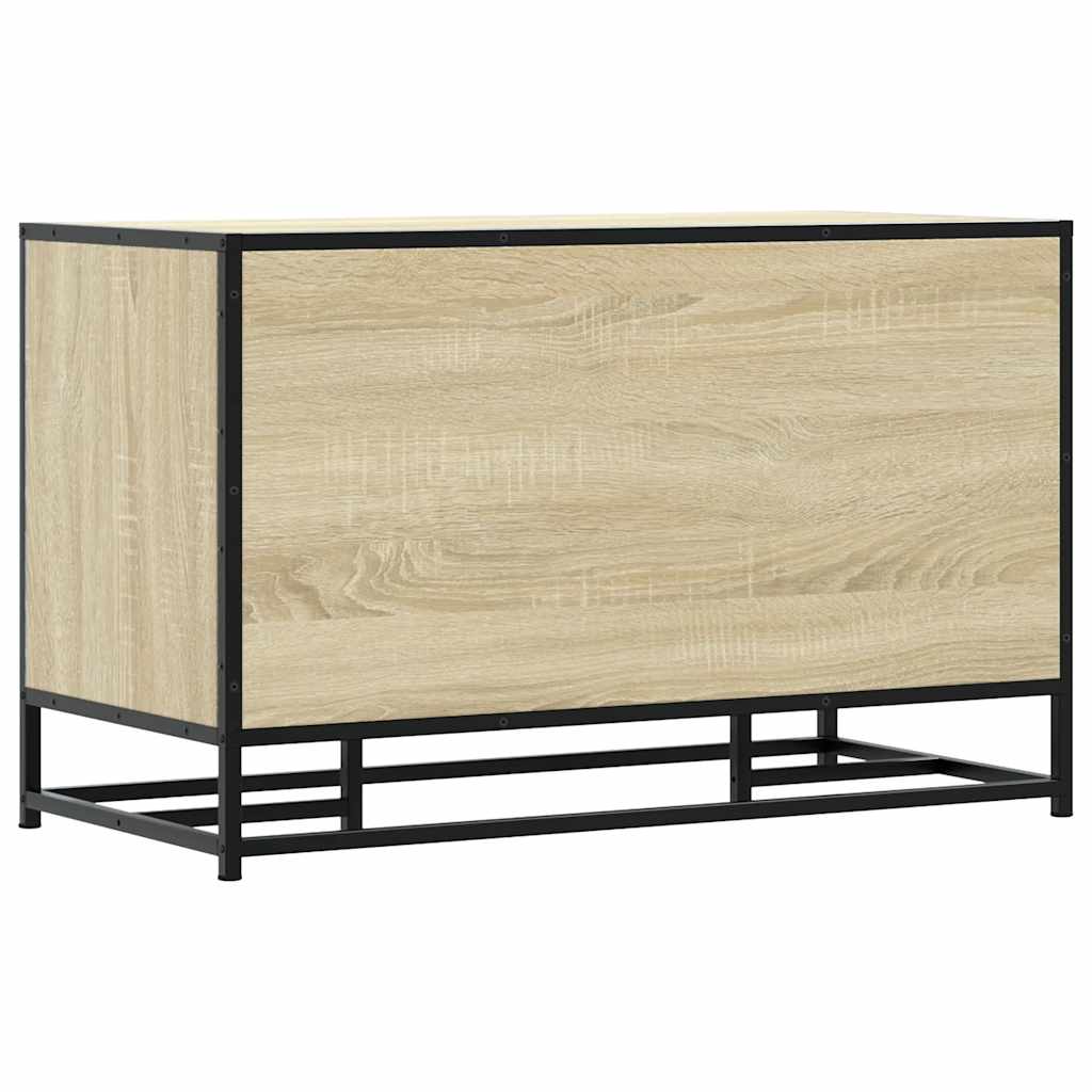 Schoenenbank 84x40x53,5 cm bewerkt hout en metaal sonoma eiken is nu te koop bij PeponiXL, paradijselijk wonen!
