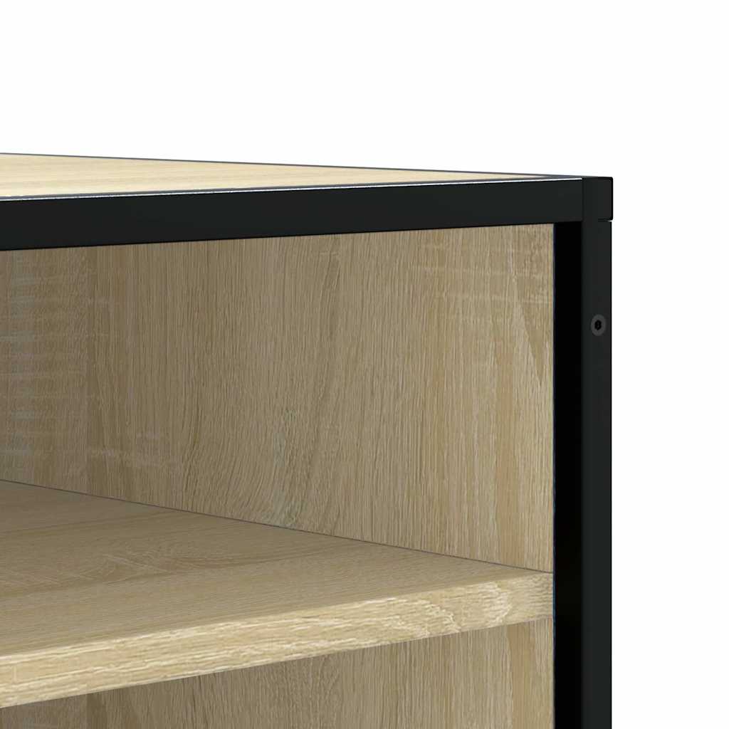Schoenenbank 84x40x53,5 cm bewerkt hout en metaal sonoma eiken is nu te koop bij PeponiXL, paradijselijk wonen!