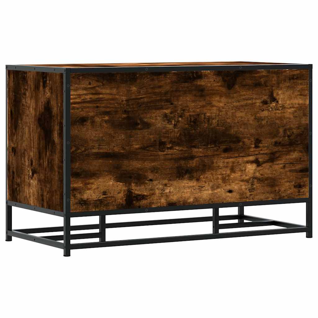 Schoenenbank 84x40x53,5 cm bewerkt hout en metaal gerookt eiken is nu te koop bij PeponiXL, paradijselijk wonen!