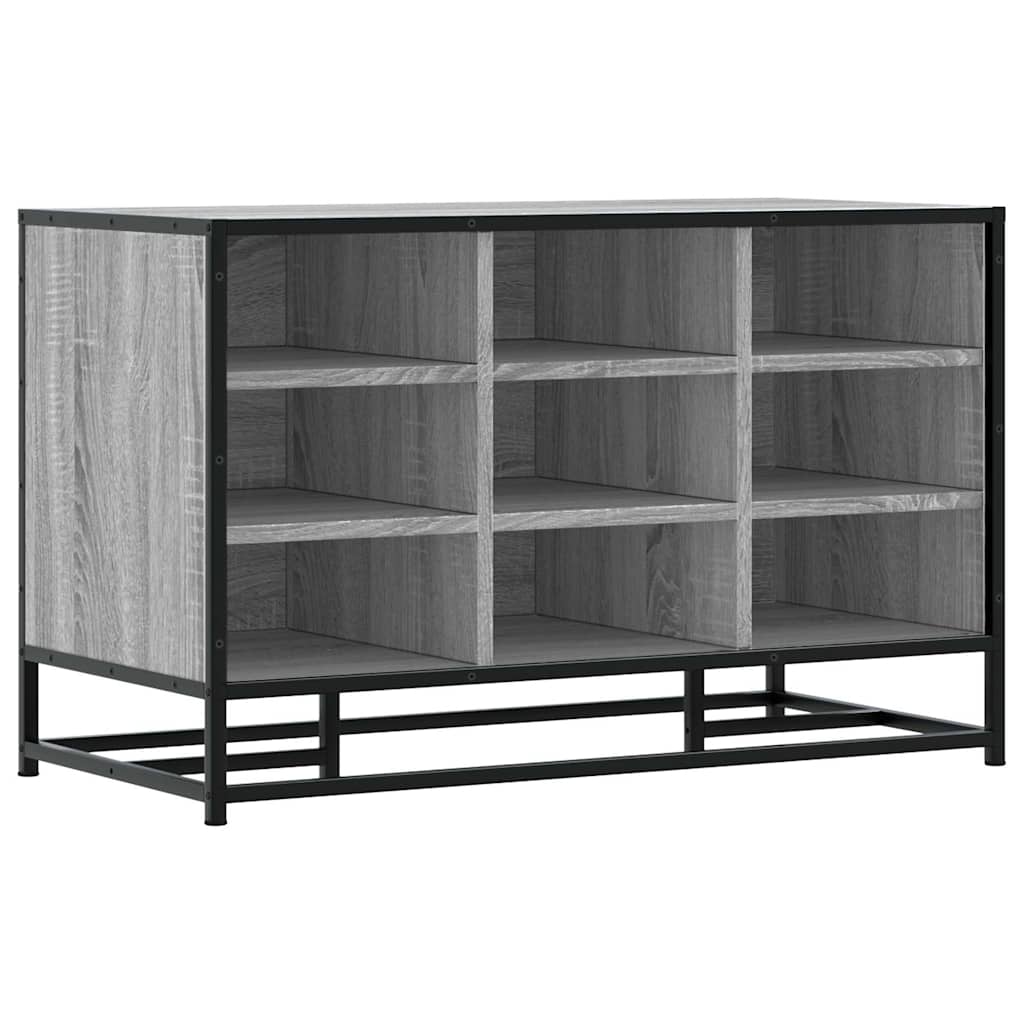 Schoenenbank 84x40x53,5 cm bewerkt hout en metaal grijs sonoma is nu te koop bij PeponiXL, paradijselijk wonen!
