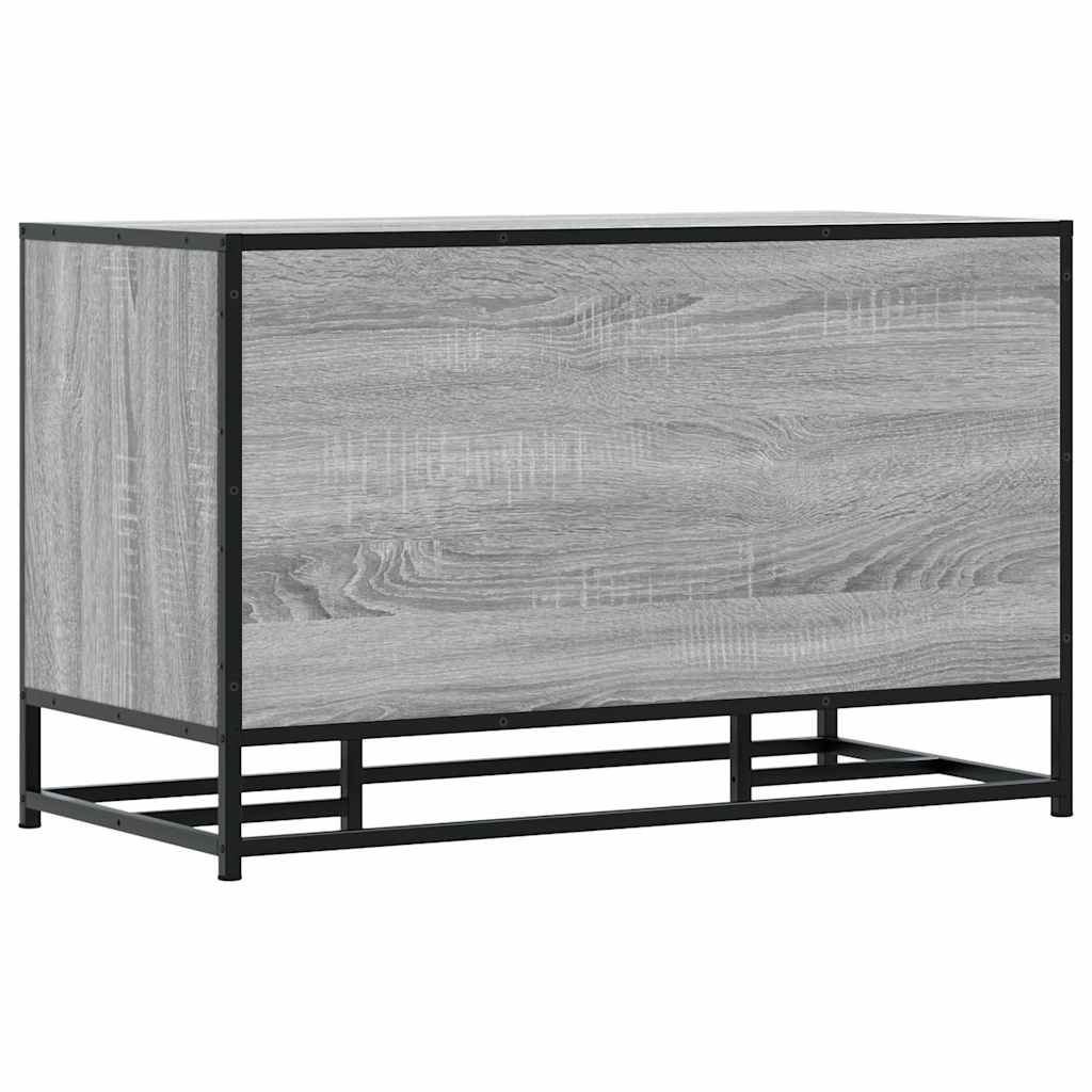Schoenenbank 84x40x53,5 cm bewerkt hout en metaal grijs sonoma is nu te koop bij PeponiXL, paradijselijk wonen!