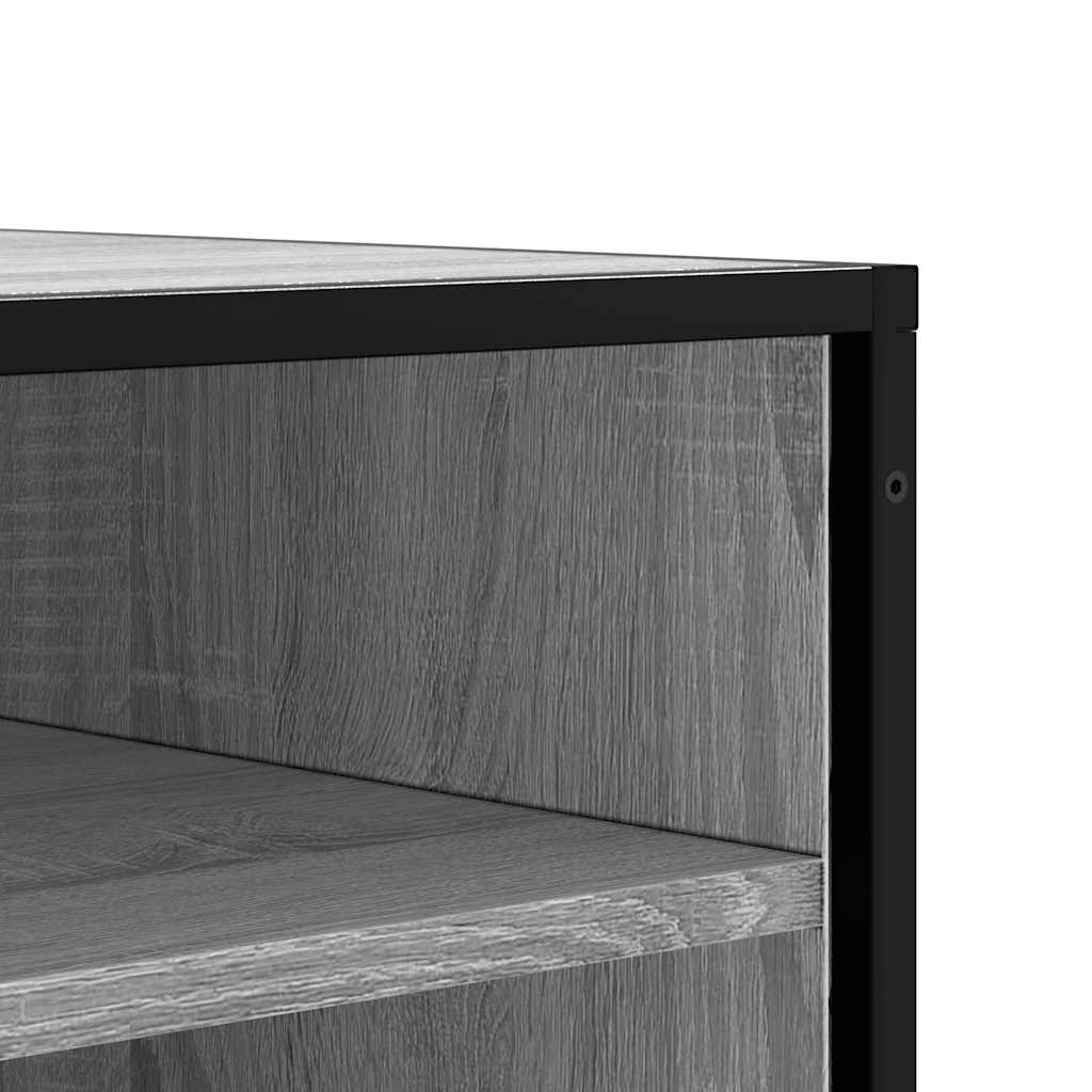 Schoenenbank 84x40x53,5 cm bewerkt hout en metaal grijs sonoma is nu te koop bij PeponiXL, paradijselijk wonen!