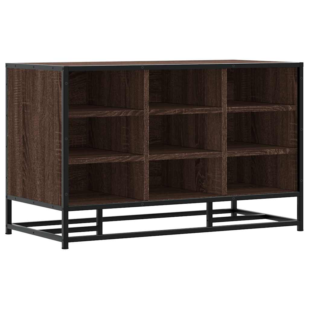 Schoenenbank 84x40x53,5 cm bewerkt hout en metaal bruin eiken is nu te koop bij PeponiXL, paradijselijk wonen!