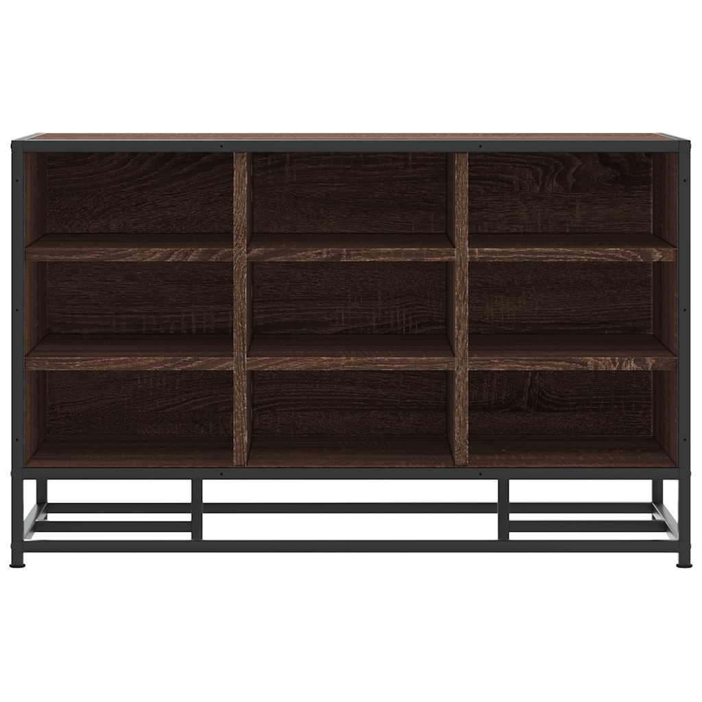 Schoenenbank 84x40x53,5 cm bewerkt hout en metaal bruin eiken is nu te koop bij PeponiXL, paradijselijk wonen!