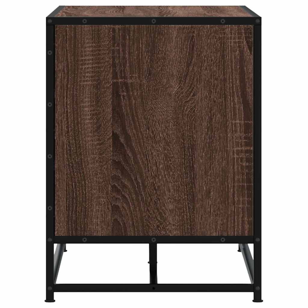 Schoenenbank 84x40x53,5 cm bewerkt hout en metaal bruin eiken is nu te koop bij PeponiXL, paradijselijk wonen!