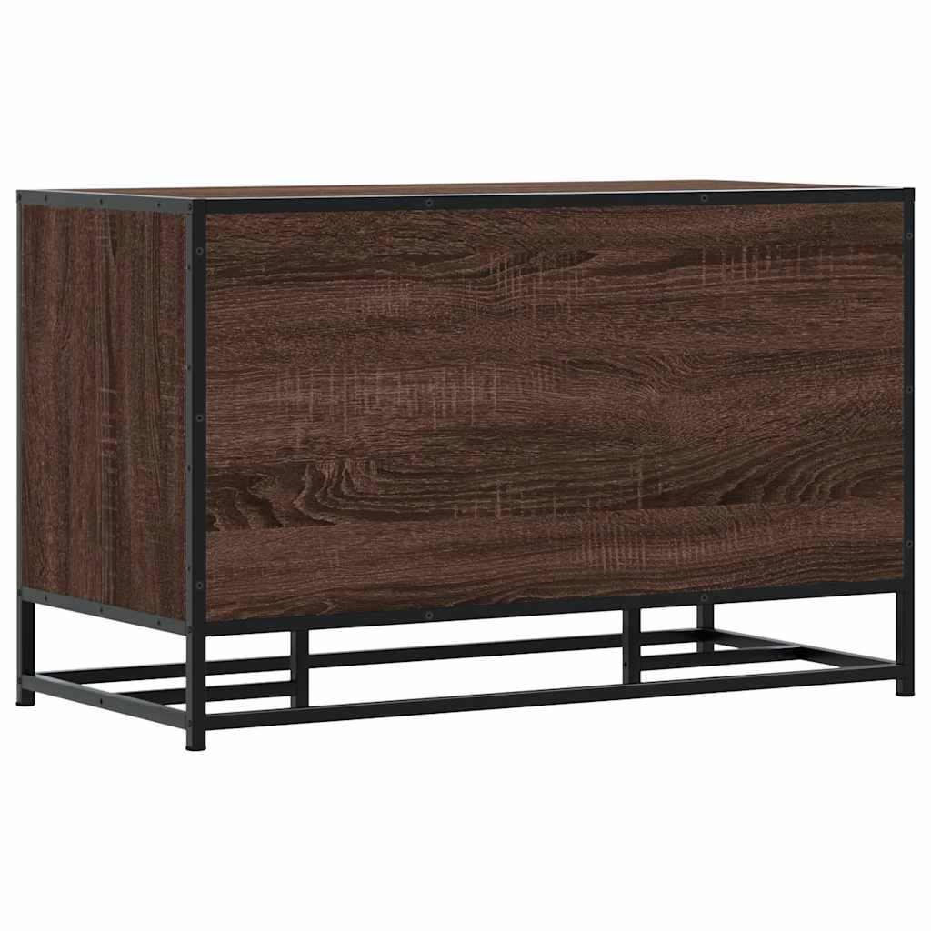 Schoenenbank 84x40x53,5 cm bewerkt hout en metaal bruin eiken is nu te koop bij PeponiXL, paradijselijk wonen!