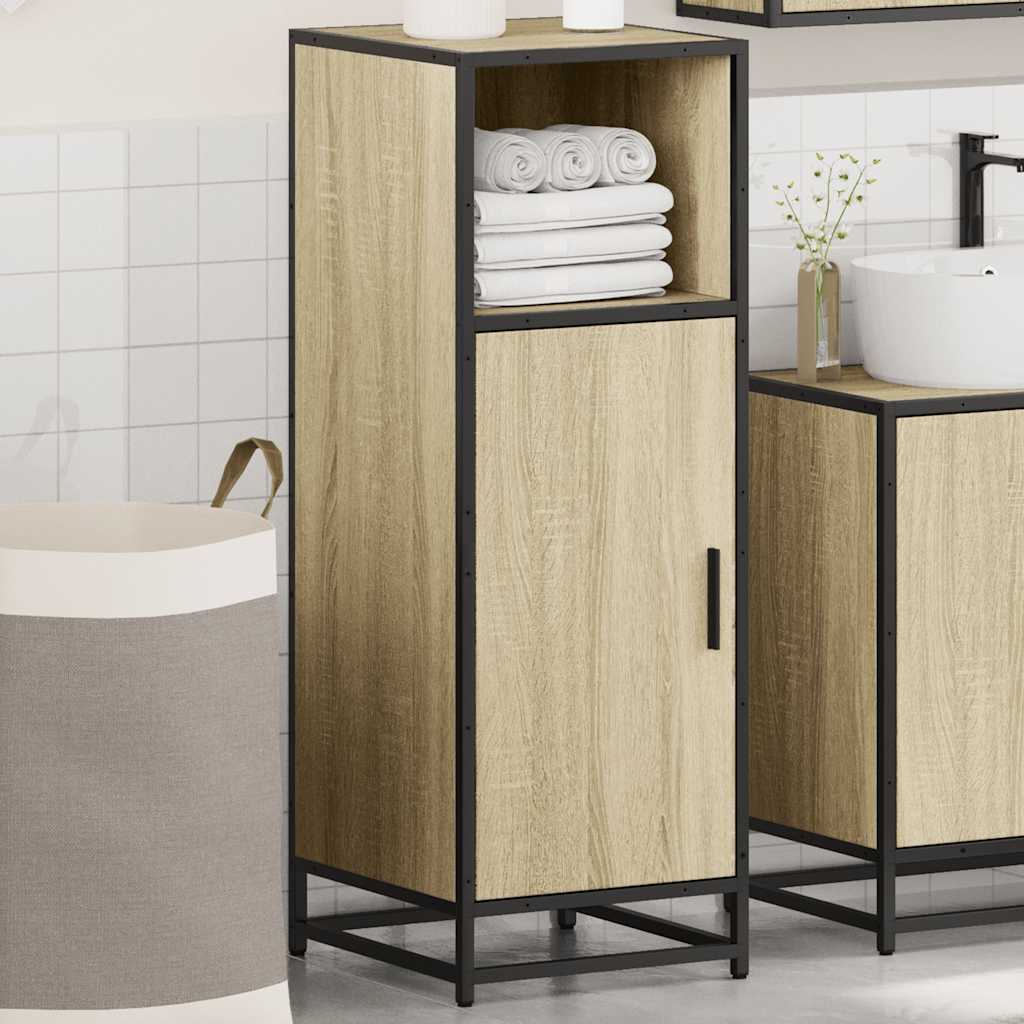 Badkamerkast Sonoma Eiken 35x37,5x100 cm Bewerkt Hout is nu te koop bij PeponiXL, paradijselijk wonen!
