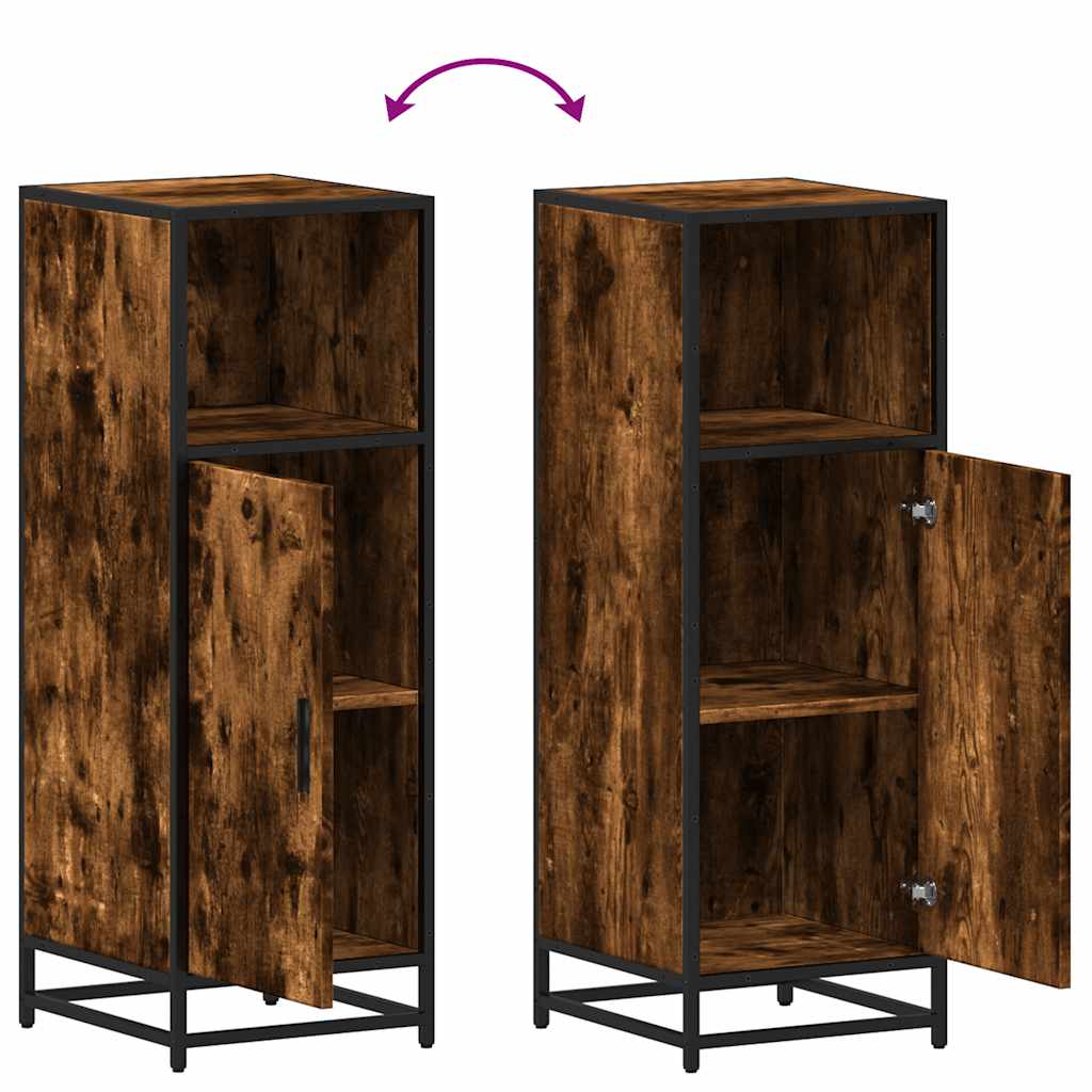 Badkamerkast 35x37,5x100 cm bewerkt hout gerookt eikenkleurig is nu te koop bij PeponiXL, paradijselijk wonen!