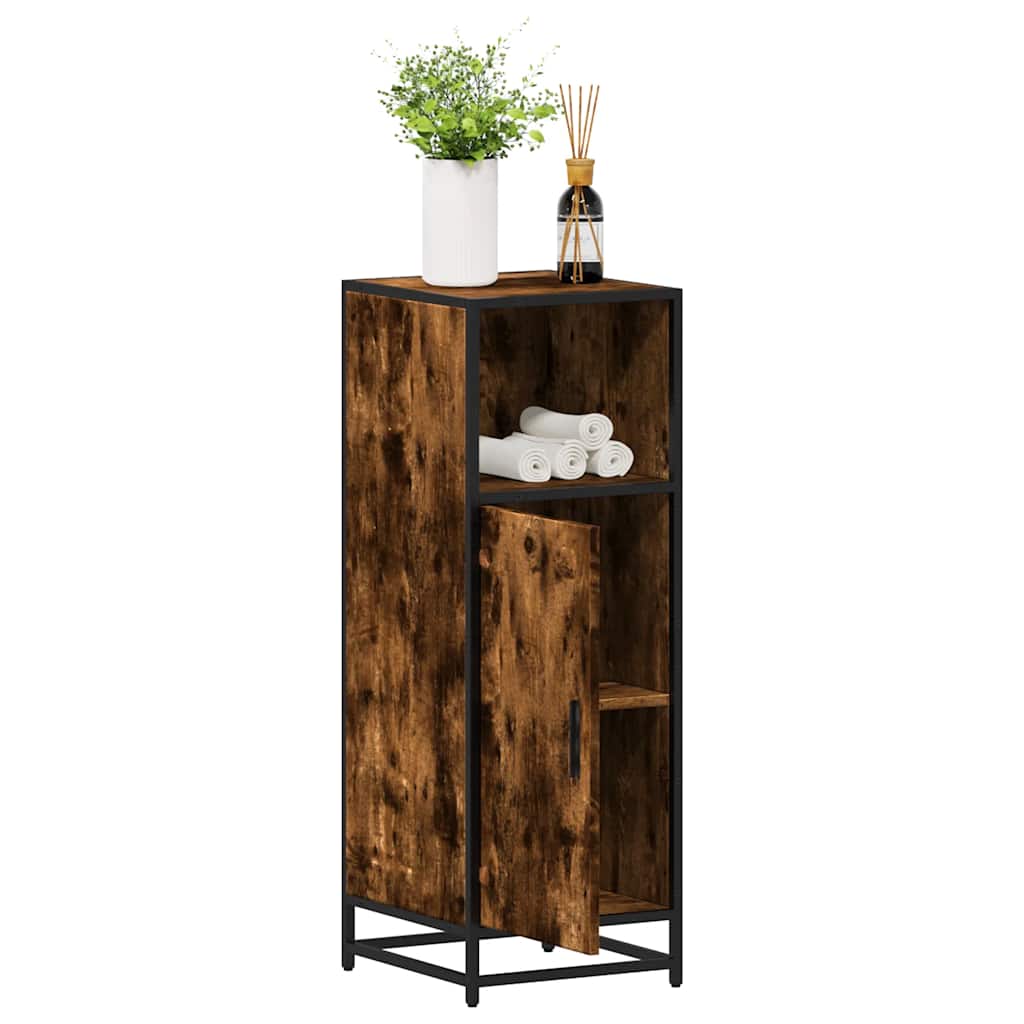 Badkamerkast 35x37,5x100 cm bewerkt hout gerookt eikenkleurig is nu te koop bij PeponiXL, paradijselijk wonen!
