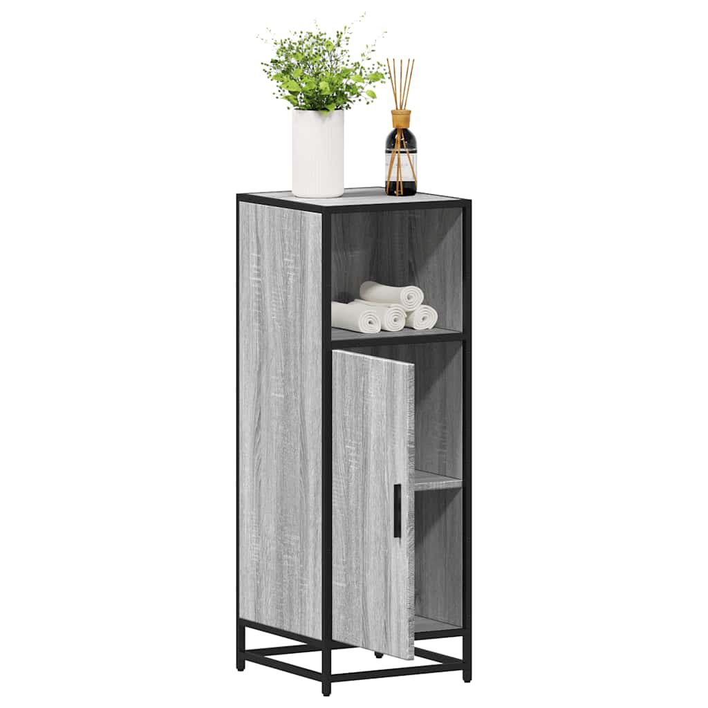 Badkamerkast 35x37,5x100cm bewerkt hout grijs sonoma eikenkleur is nu te koop bij PeponiXL, paradijselijk wonen!