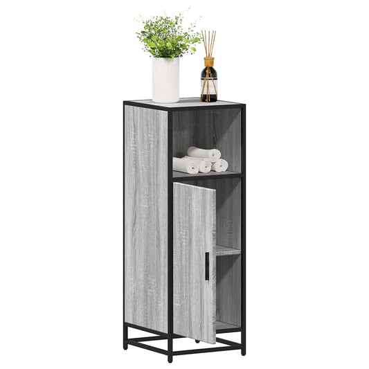 Badkamerkast 35x37,5x100cm bewerkt hout grijs sonoma eikenkleur is nu te koop bij PeponiXL, paradijselijk wonen!