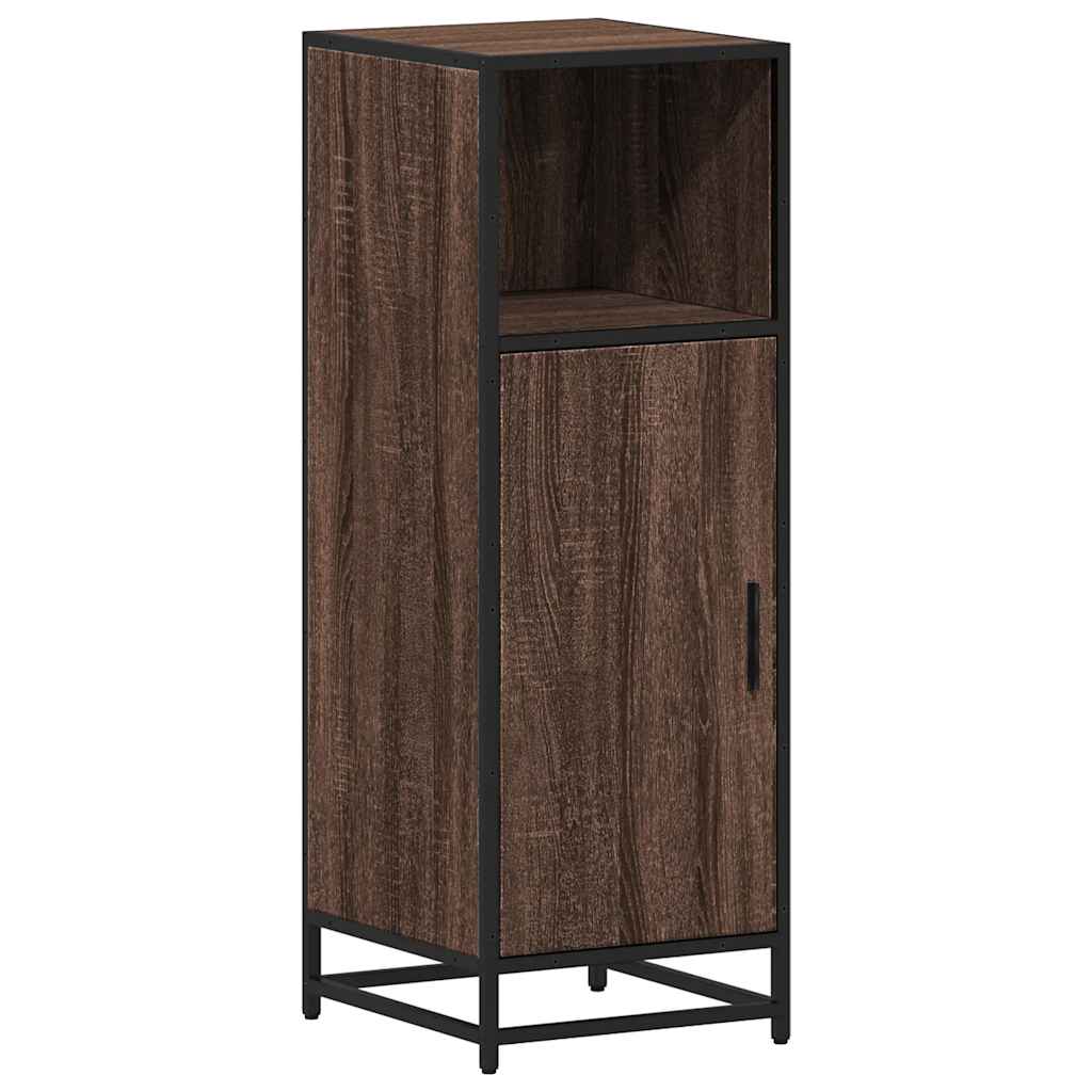 Badkamerkast 35x37,5x100 cm bewerkt hout bruin eikenkleur is nu te koop bij PeponiXL, paradijselijk wonen!