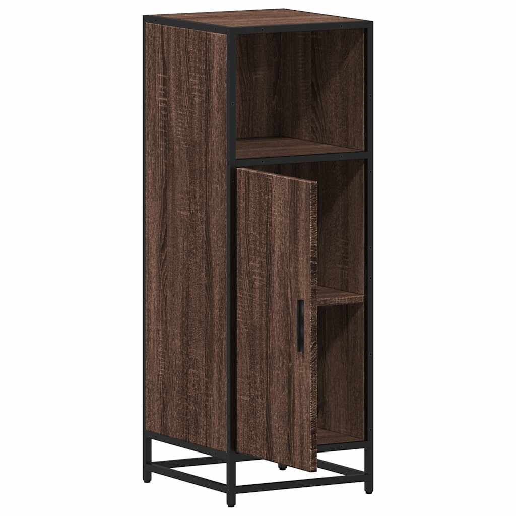 Badkamerkast 35x37,5x100 cm bewerkt hout bruin eikenkleur is nu te koop bij PeponiXL, paradijselijk wonen!