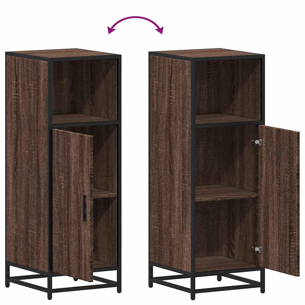 Badkamerkast 35x37,5x100 cm bewerkt hout bruin eikenkleur is nu te koop bij PeponiXL, paradijselijk wonen!