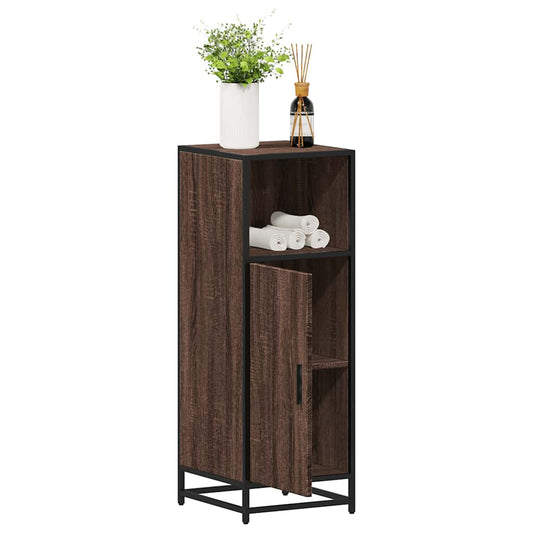 Badkamerkast 35x37,5x100 cm bewerkt hout bruin eikenkleur is nu te koop bij PeponiXL, paradijselijk wonen!