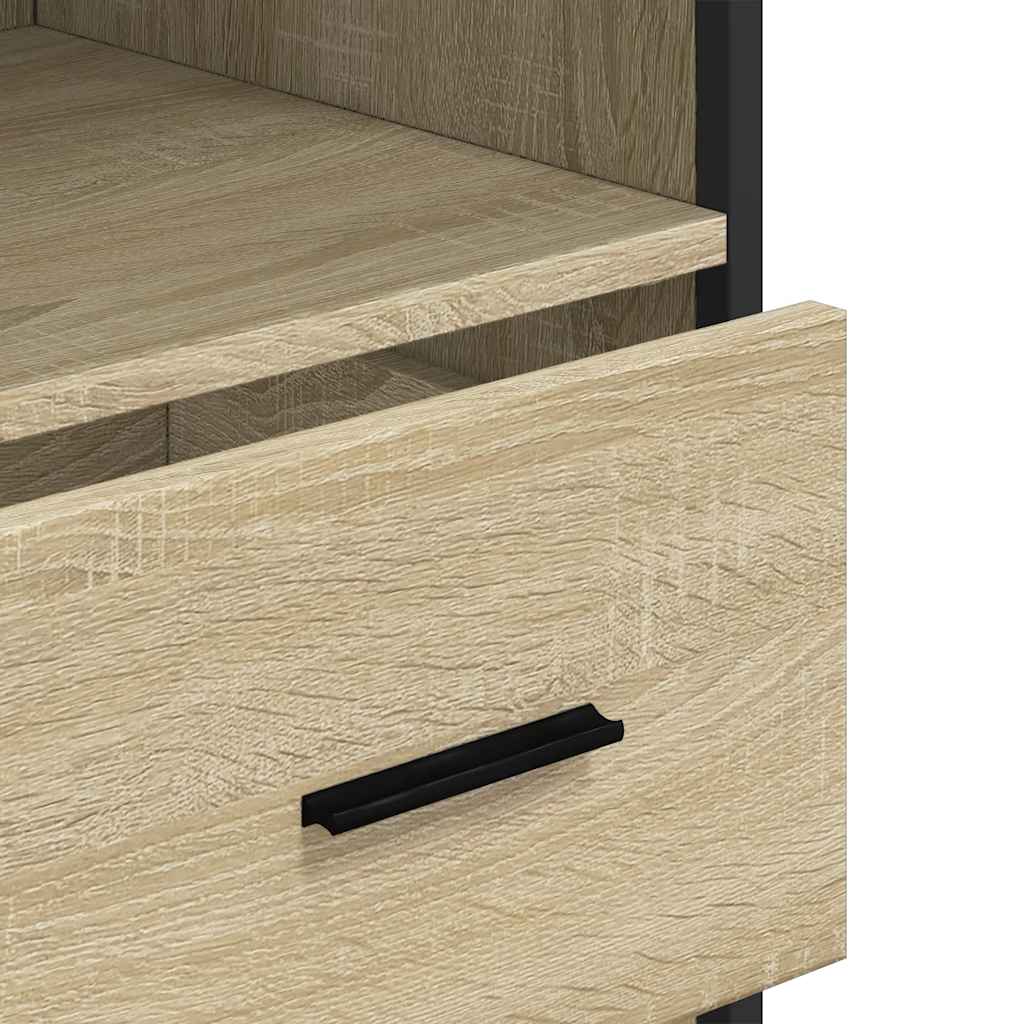 Badkamerkast 35x37,5x100 cm bewerkt hout sonoma eikenkleurig is nu te koop bij PeponiXL, paradijselijk wonen!