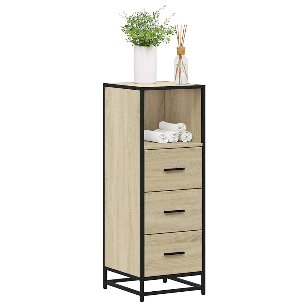 Badkamerkast 35x37,5x100 cm bewerkt hout sonoma eikenkleurig is nu te koop bij PeponiXL, paradijselijk wonen!