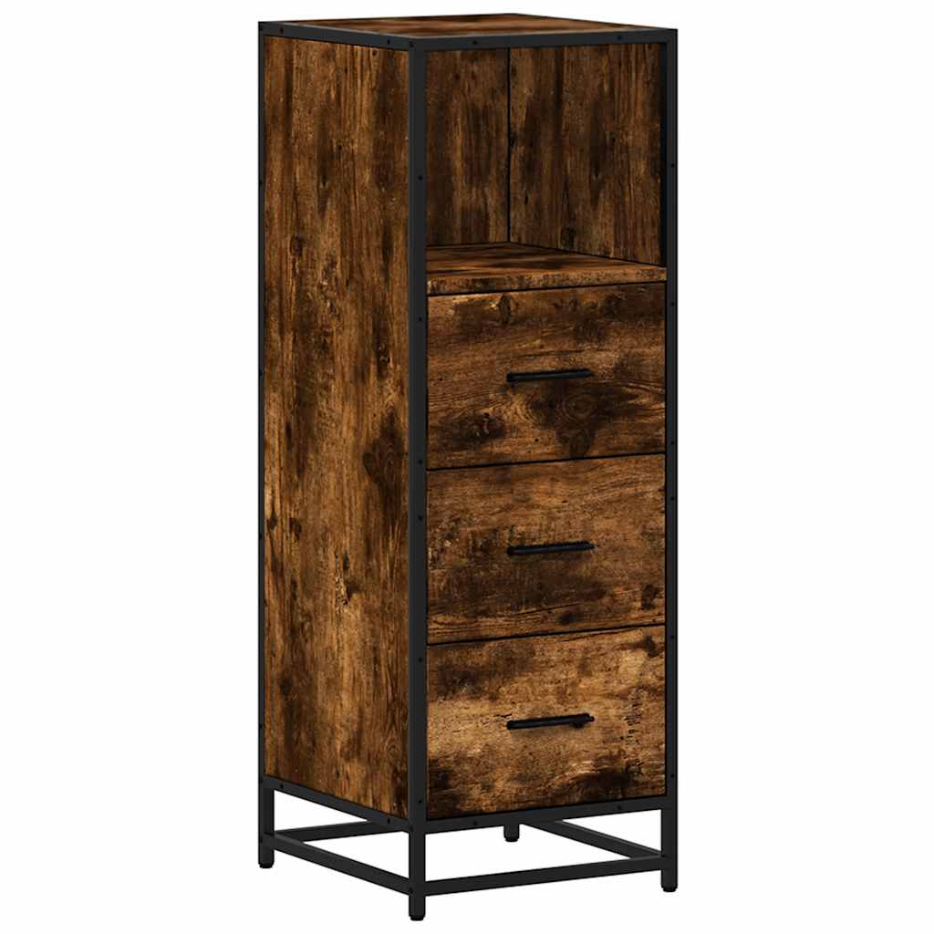 Badkamerkast 35x37,5x100 cm bewerkt hout gerookt eikenkleurig is nu te koop bij PeponiXL, paradijselijk wonen!
