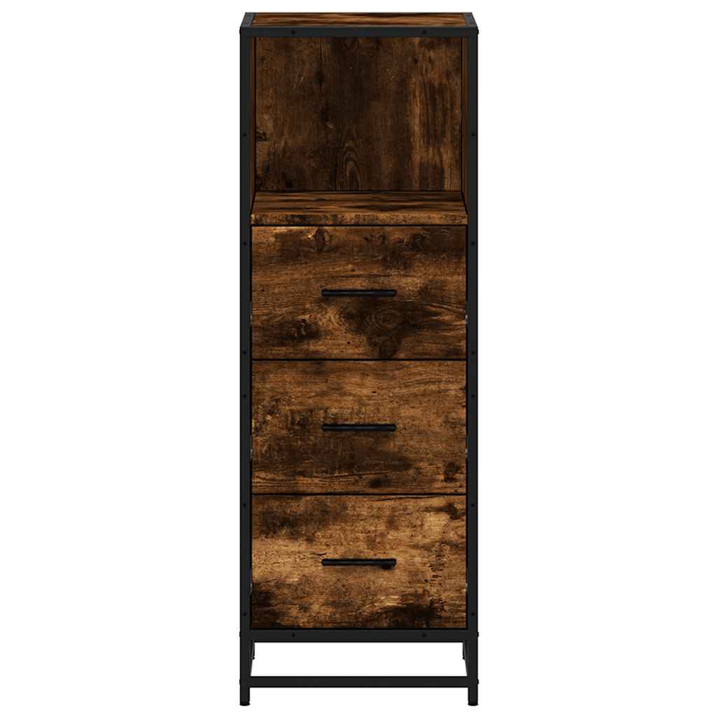 Badkamerkast 35x37,5x100 cm bewerkt hout gerookt eikenkleurig is nu te koop bij PeponiXL, paradijselijk wonen!