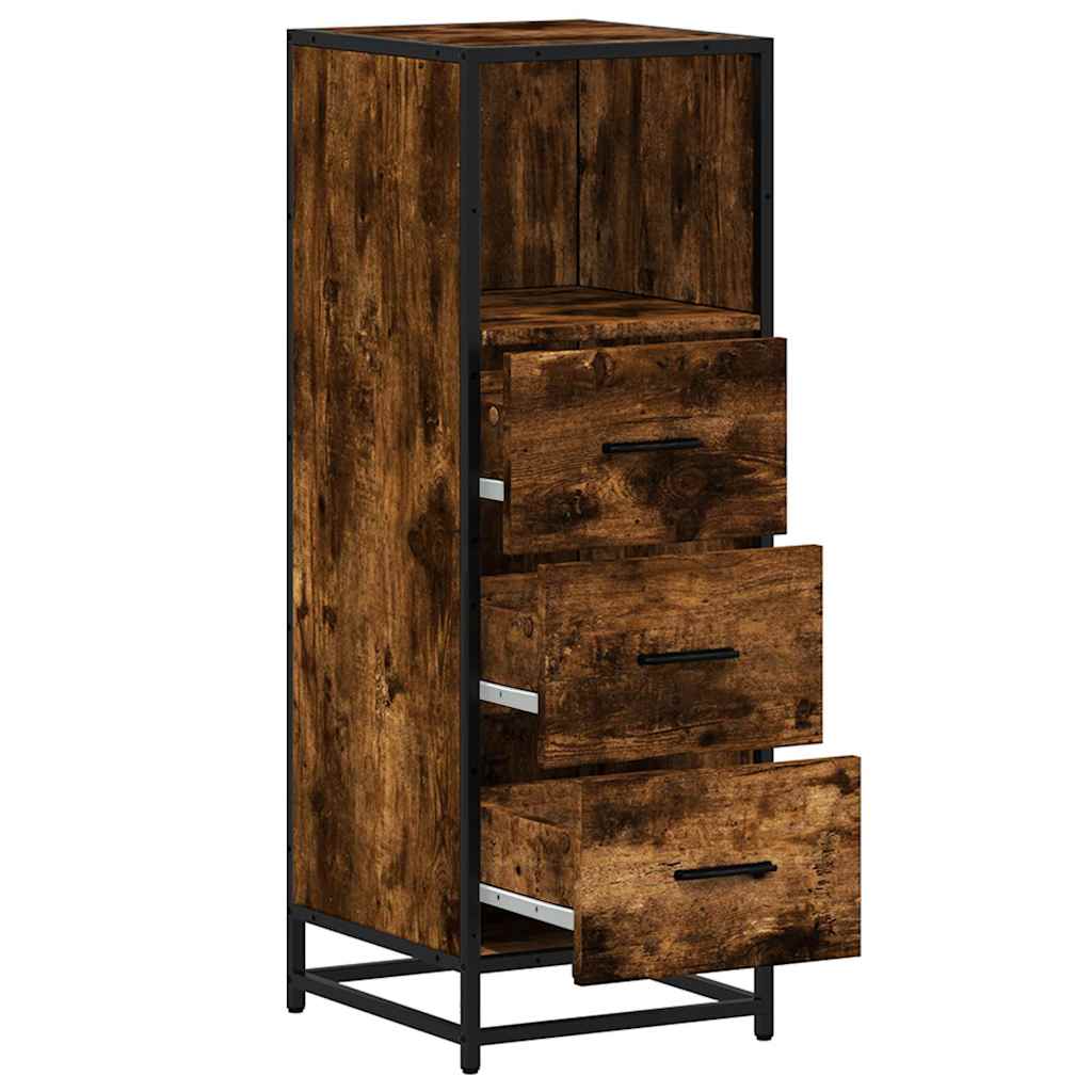 Badkamerkast 35x37,5x100 cm bewerkt hout gerookt eikenkleurig is nu te koop bij PeponiXL, paradijselijk wonen!