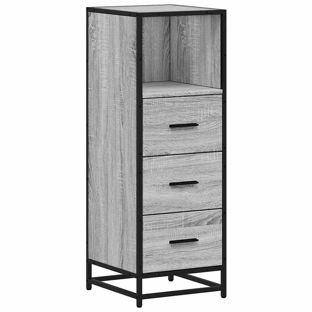 Badkamerkast 35x37,5x100cm bewerkt hout grijs sonoma eikenkleur is nu te koop bij PeponiXL, paradijselijk wonen!