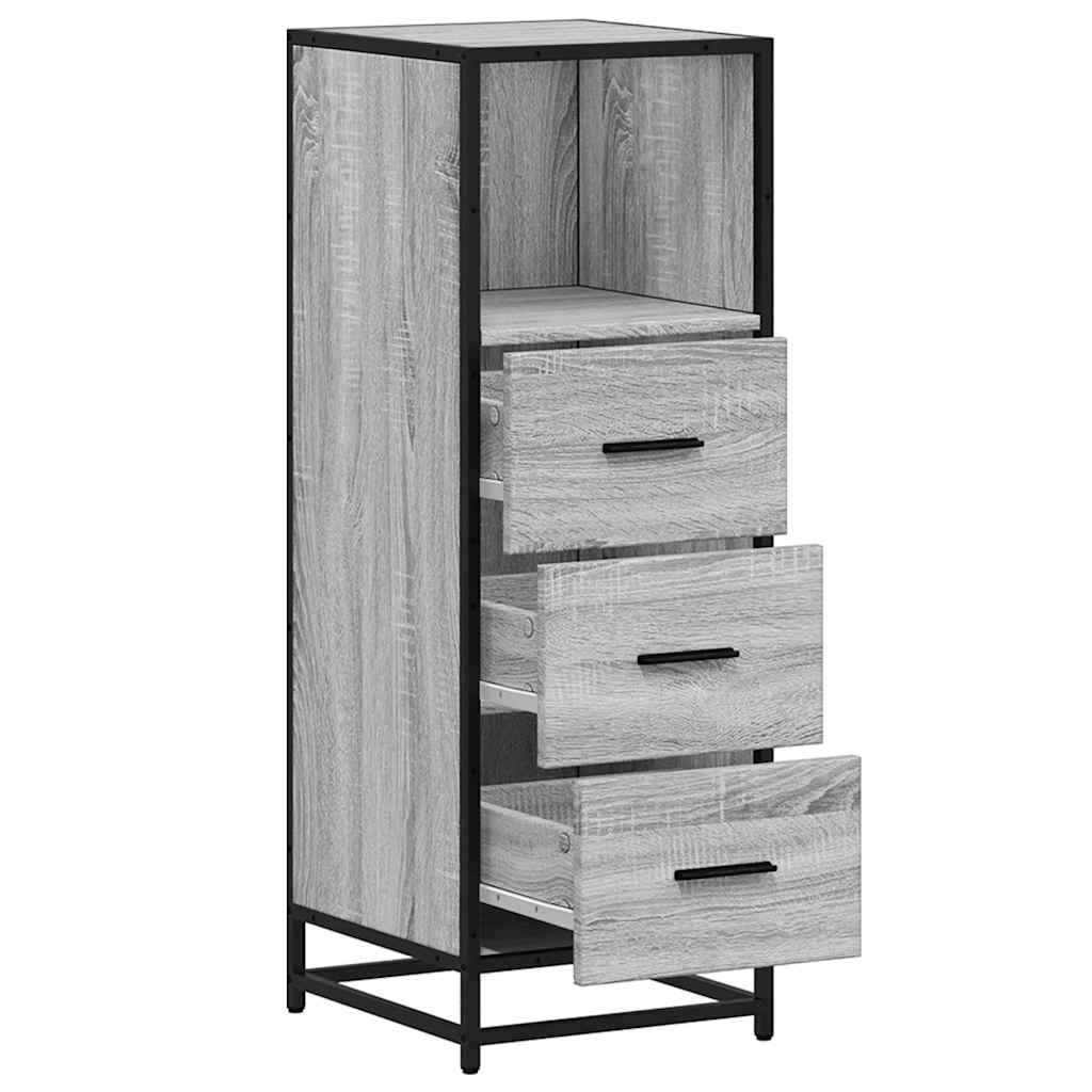 Badkamerkast 35x37,5x100cm bewerkt hout grijs sonoma eikenkleur is nu te koop bij PeponiXL, paradijselijk wonen!