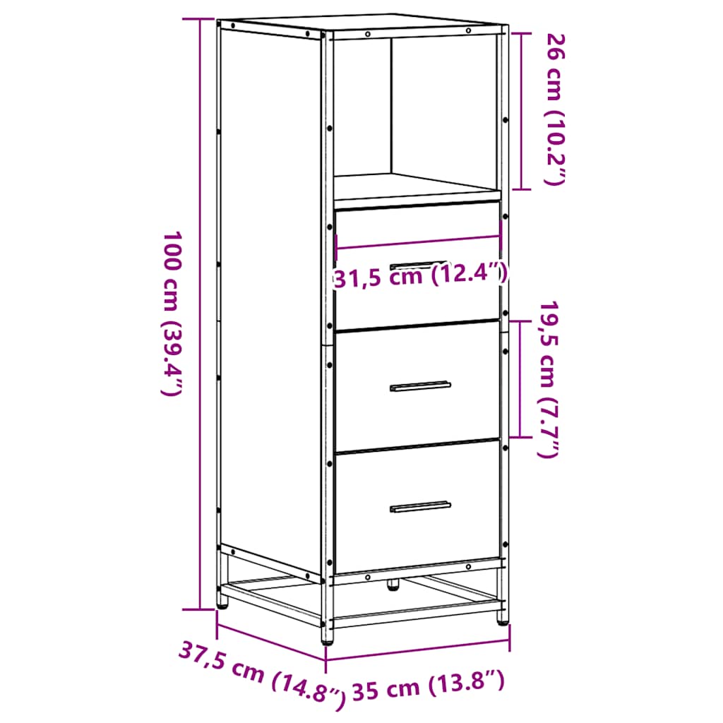 Badkamerkast 35x37,5x100cm bewerkt hout grijs sonoma eikenkleur is nu te koop bij PeponiXL, paradijselijk wonen!