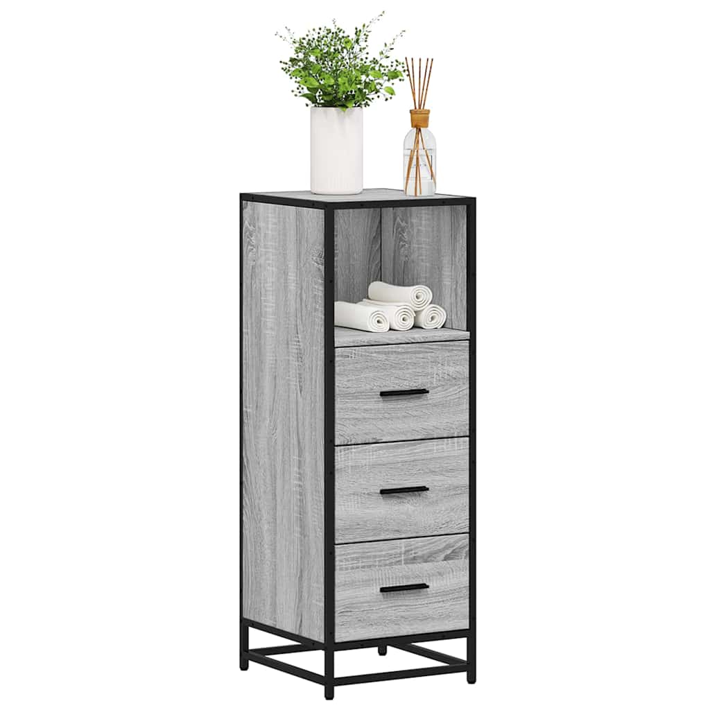 Badkamerkast 35x37,5x100cm bewerkt hout grijs sonoma eikenkleur is nu te koop bij PeponiXL, paradijselijk wonen!