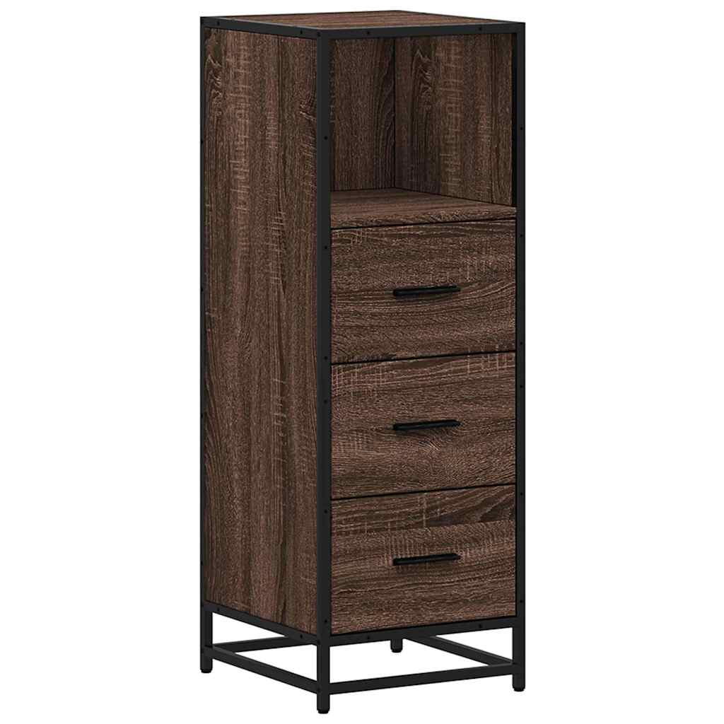 Badkamerkast 35x37,5x100 cm bewerkt hout bruin eikenkleur is nu te koop bij PeponiXL, paradijselijk wonen!