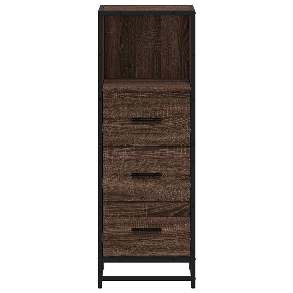 Badkamerkast 35x37,5x100 cm bewerkt hout bruin eikenkleur is nu te koop bij PeponiXL, paradijselijk wonen!