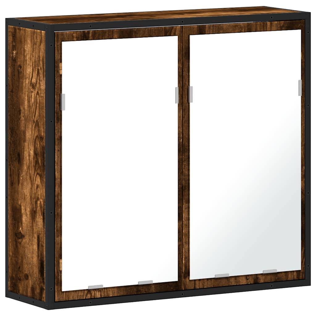 Badkamerspiegelkast 65x20x60 cm bewerkt hout gerookt eikenkleur is nu te koop bij PeponiXL, paradijselijk wonen!