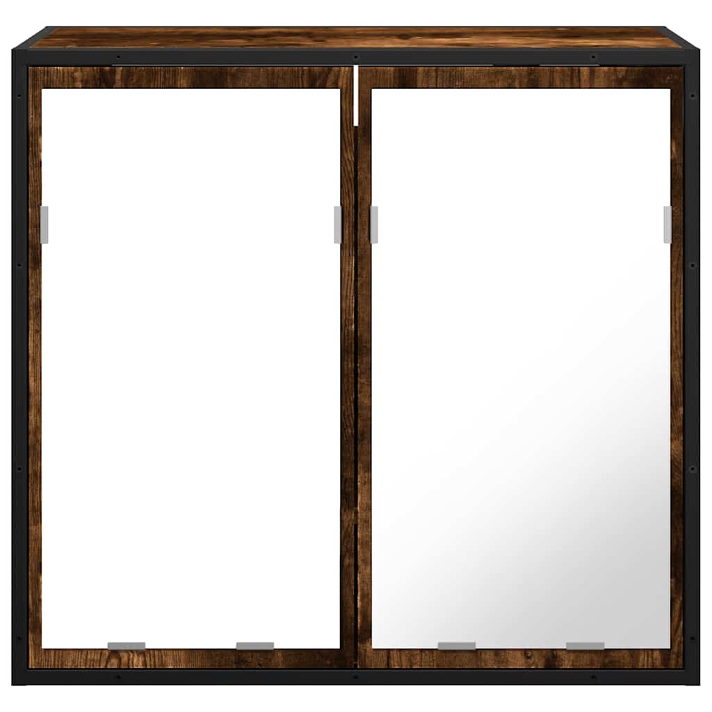 Badkamerspiegelkast 65x20x60 cm bewerkt hout gerookt eikenkleur is nu te koop bij PeponiXL, paradijselijk wonen!